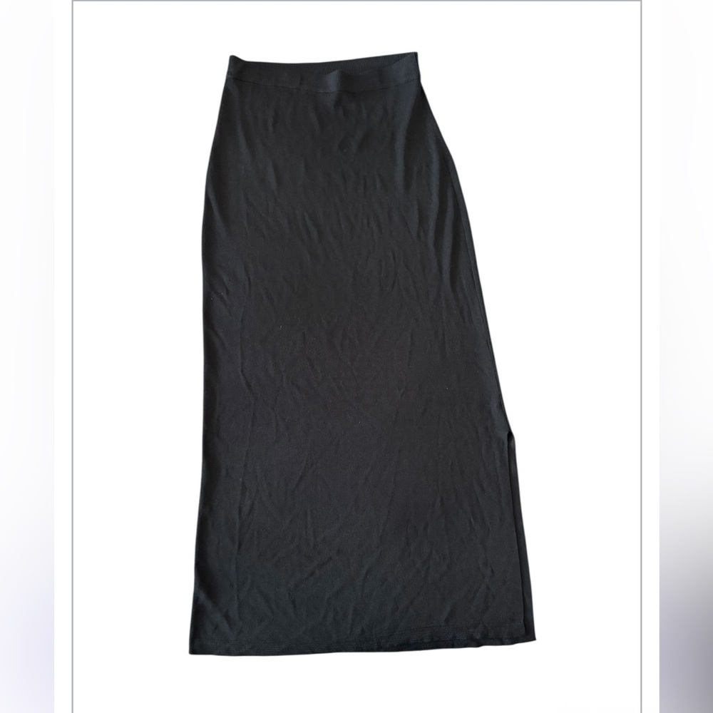 Notations Black Maxi Pencil Skirt with Slit